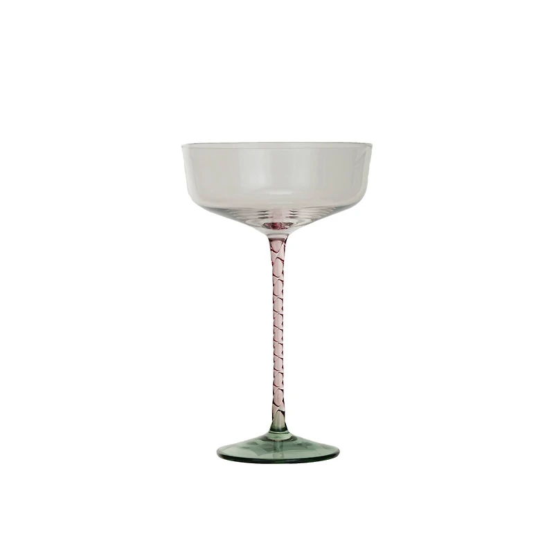 Hello Honey® 10oz. Pink, Green & Clear Champagne Coupe Glass