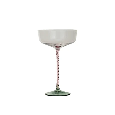 Hello Honey® 10oz. Pink, Green & Clear Champagne Coupe Glass