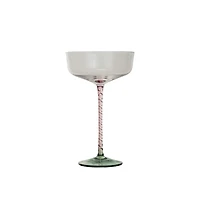 Hello Honey® 10oz. Pink, Green & Clear Champagne Coupe Glass