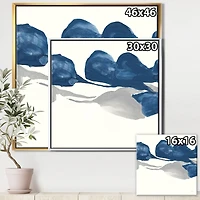 Designart - Gouache Sapphire on Gray III - Modern & Transitional Framed Canvas