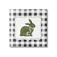 Stupell Industries Festive Easter Bunny Ribbon Spring Plaid Pattern Canvas Wall Art