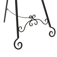 Traditional Black Iron Floor Easel, 46" x 21" x 22"