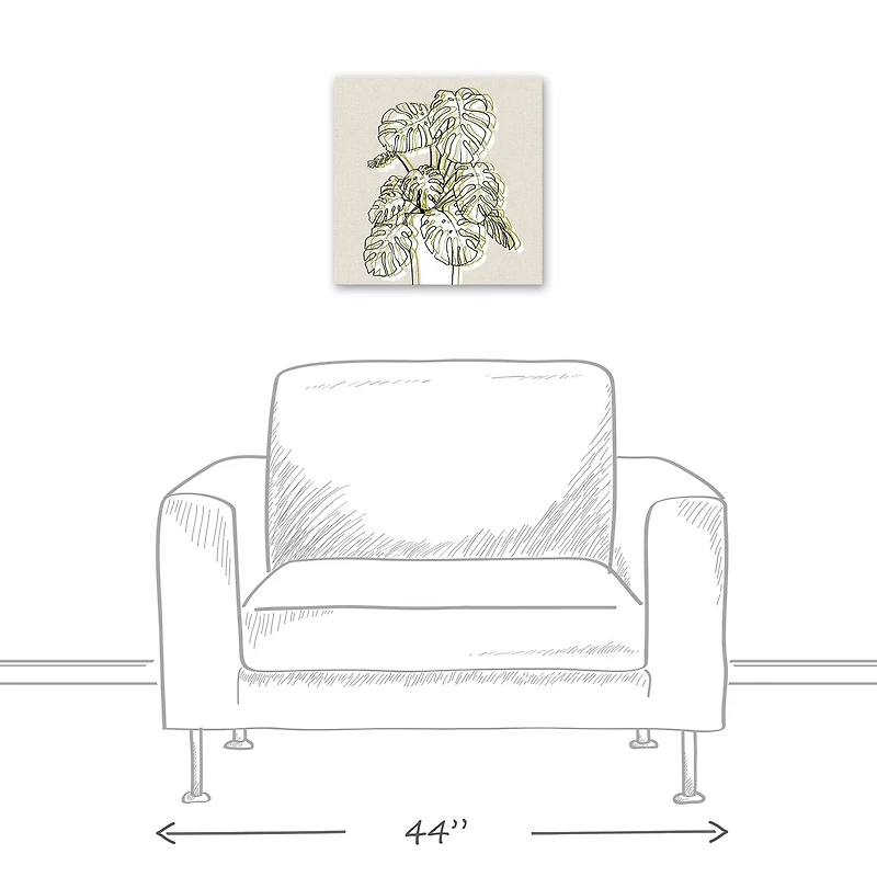 Design Directs Monstera Drawing Canvas Wall Art