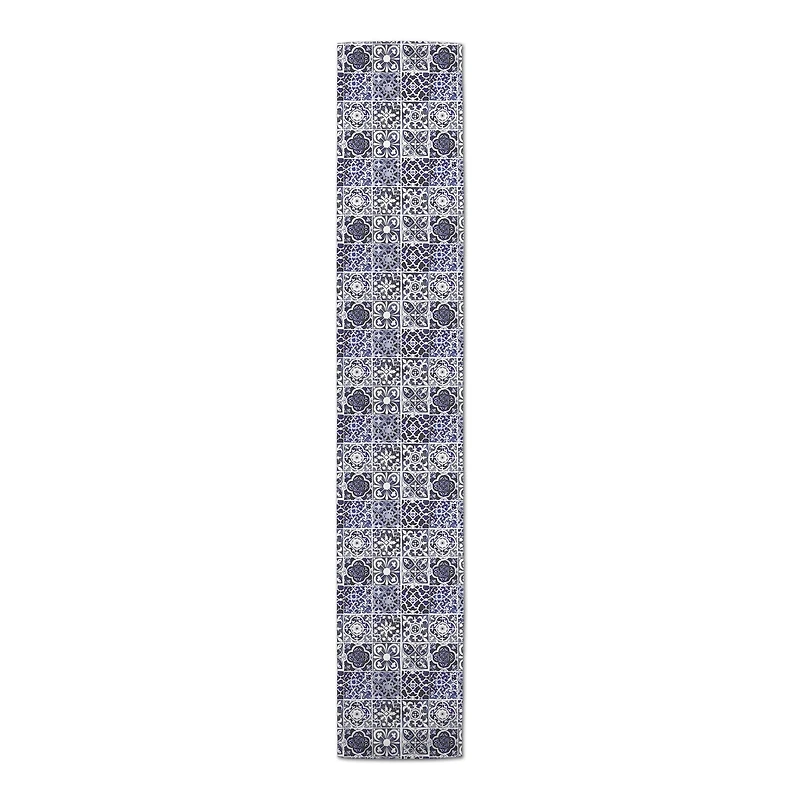 Blue Tiles Outdoor Table Runner