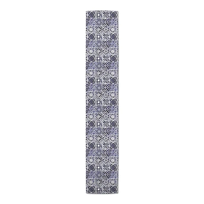 Blue Tiles Outdoor Table Runner