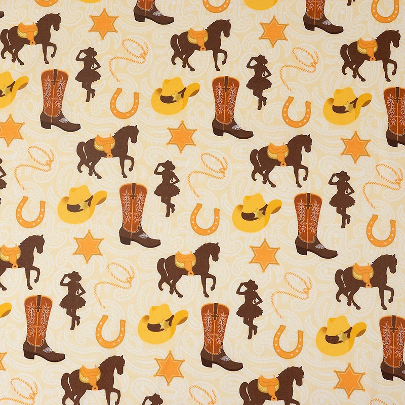 SINGER Western Cowgirl Cotton Fabric