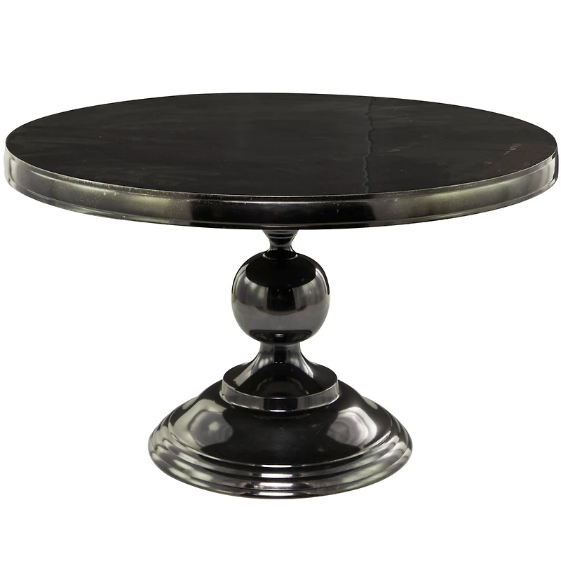Black Aluminum Coffee Table with Pedestal Base 31" x 31" x 19"