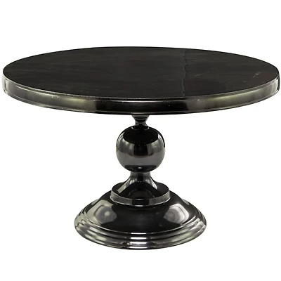 Black Aluminum Coffee Table with Pedestal Base 31" x 31" x 19"