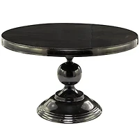 Black Aluminum Coffee Table with Pedestal Base 31" x 31" x 19"