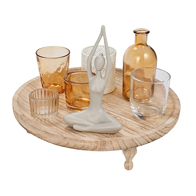 Hello Honey® Yoga Figure & Glass Votive Candle Holder Set