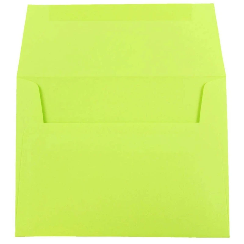 JAM Paper A7 Ultra Lime Green Invitation Envelopes, 50ct.