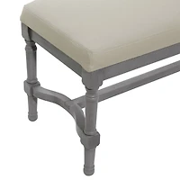 Grey Wood & Linen Traditional Bench