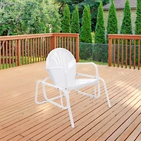 Outdoor Retro Metal Tulip Glider Patio Chair