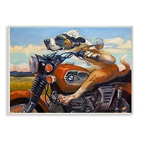 Stupell Industries Dog And Cat on a Red Motorcycle Road Trip Painting Wall Plaque