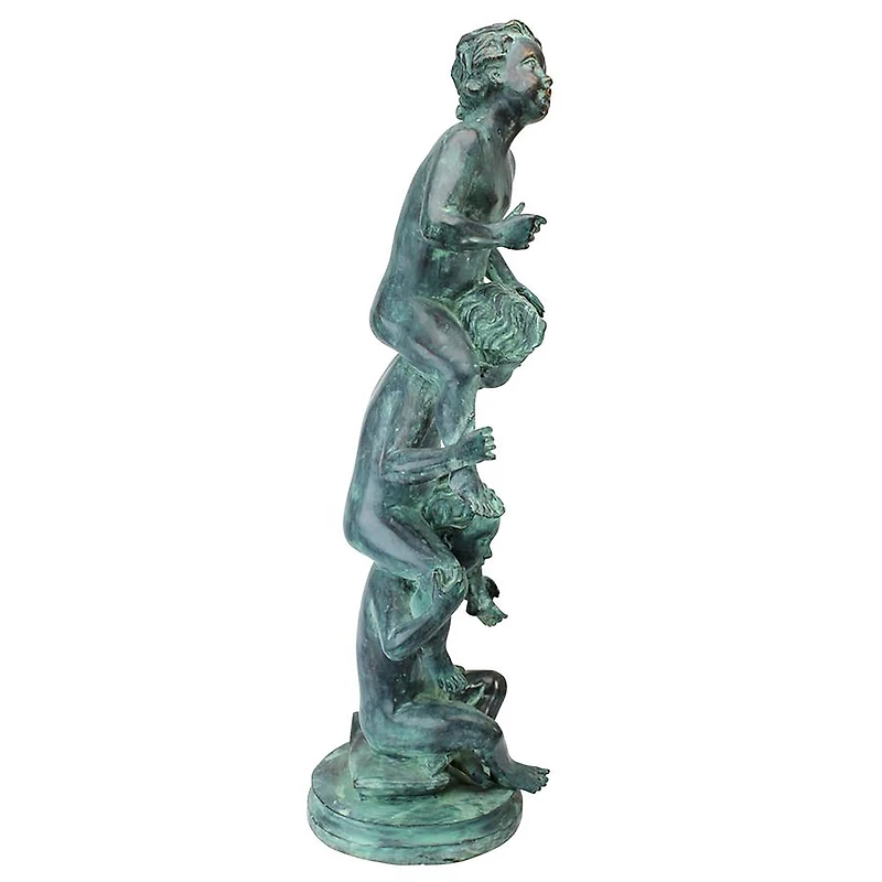 Design Toscano 30" Child's Play Stacked Children Spitting Bronze Statue