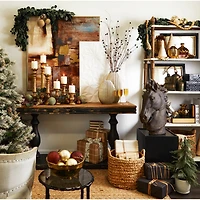 59" Green Plastic Olive Artificial Tree With Black Melamine Pot