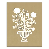 White Mod Flower Vase Canvas Wall Art
