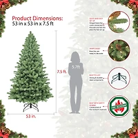 7.5ft. Pre-Lit Vermont Spruce Artificial Christmas Tree, Clear Lights