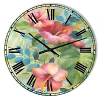 Designart Hibiscus Garden II Farmhouse Wall Clock