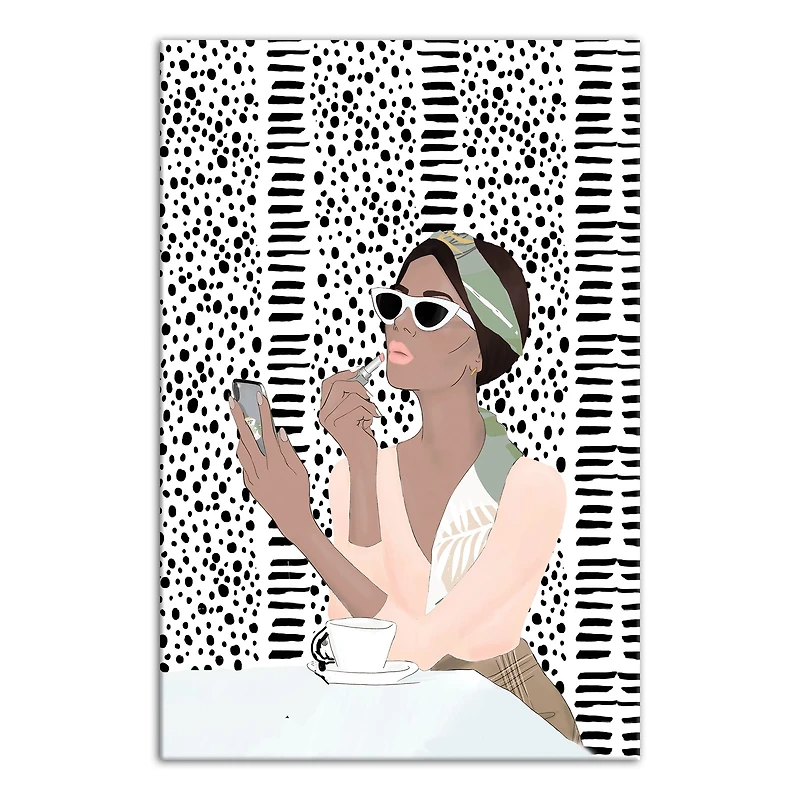 Café Girl Canvas Wall Art