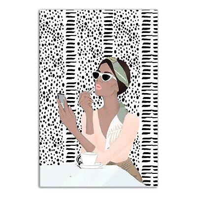 Café Girl Canvas Wall Art