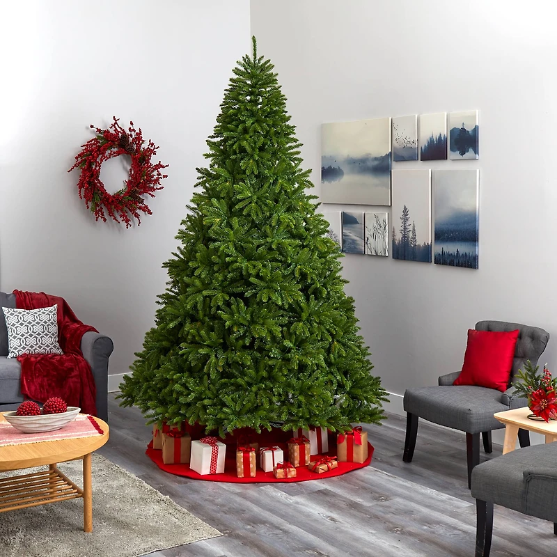 9ft. Pre-Lit Sierra Spruce Artificial Christmas Tree, Clear LED Lights