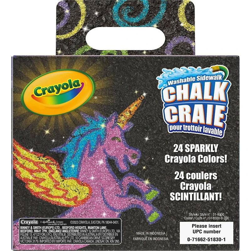 Crayola® Washable Glitter Sidewalk Chalk, 3 Packs of 24