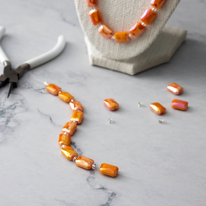 Faceted Glass Rectangle Beads, 14mm by Bead Landing™