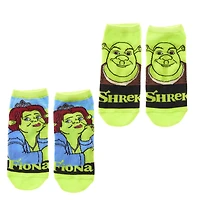 Shrek & Fiona 2 Pair Adult Ankle Sock Set