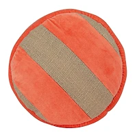 Hello Honey® Pink & Gray Stripes Cotton Velvet & Jute Bolster Pillow