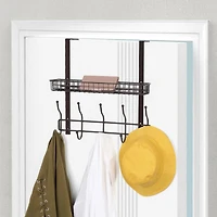 17" Over the Door Hook Hanger with Mesh Basket