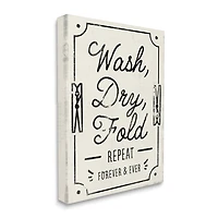 Stupell Industries Charming Retro Laundry Wash Dry Fold Repeat Canvas Wall Art
