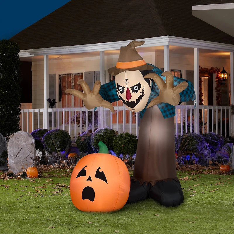 7.5ft. Animated Airblown® Inflatable Halloween Giant Reaching Hunched Scarecrow