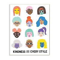 Stupell Industries Kindness Every Style Phrase Inclusive Female Portraits Wall Plaque