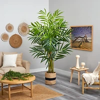 8ft. King Palm Artificial Tree in Handmade Natural Jute and Cotton Planter