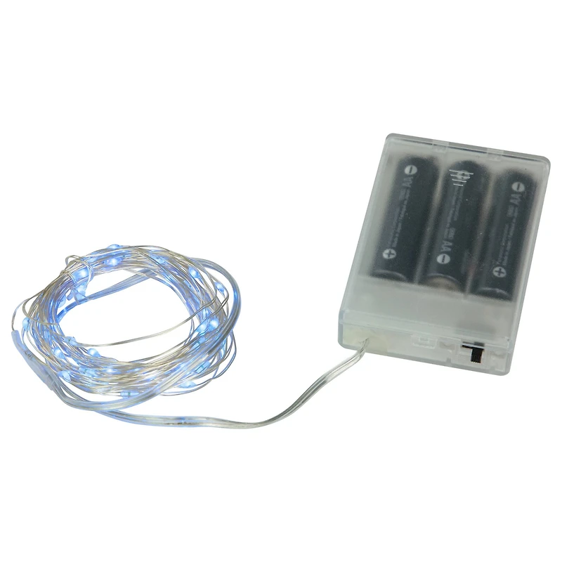 100ct Blue LED Micro Fairy Lights  16ft Copper Wire