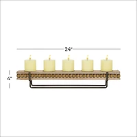 24" Brown Wood Natural Candlestick Holder