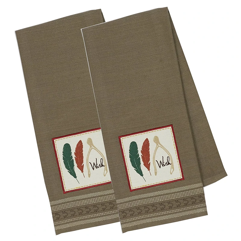 DII® Wish Embroidered Dishtowels, 2ct.