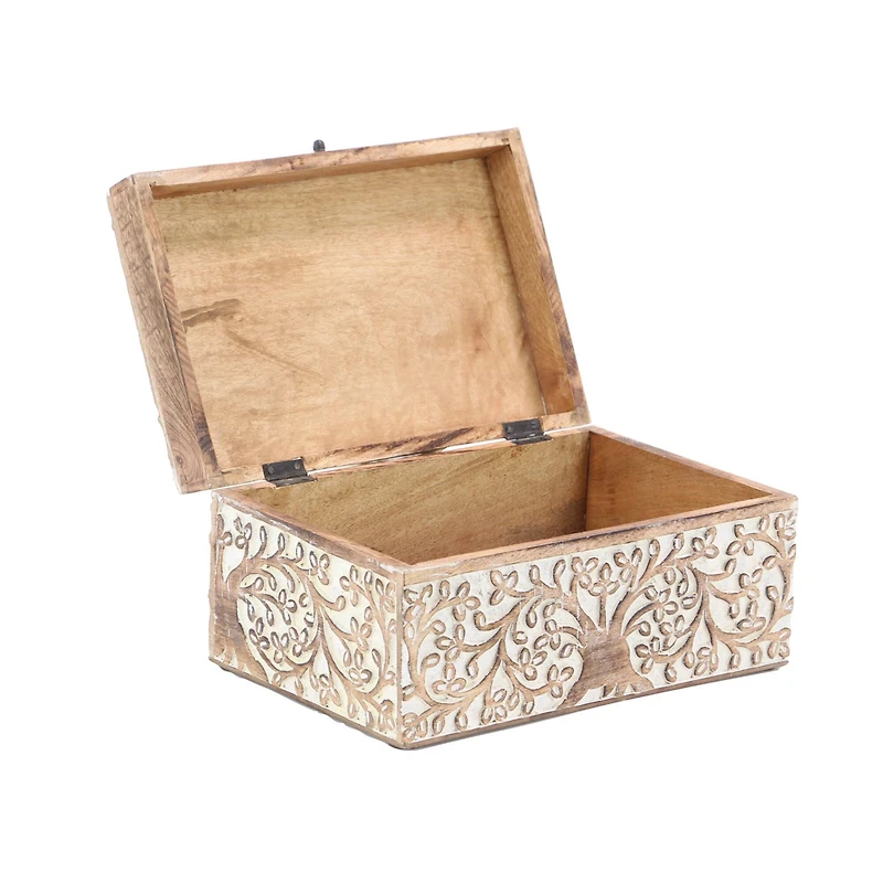Natural Wooden Botanical Decorative Box Set