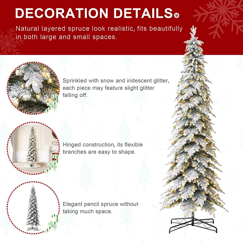 11ft. Pre-Lit Flocked Spruce Artificial Christmas Tree, Warm White Lights