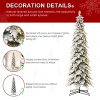 11ft. Pre-Lit Flocked Spruce Artificial Christmas Tree, Warm White Lights