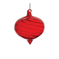 Red Swirl Glass Ornaments Set