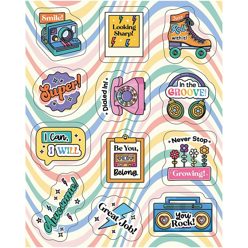 Carson Dellosa Education® Happy Ever Elementary Retro Remix Motivators Stickers, 6 Packs of 72