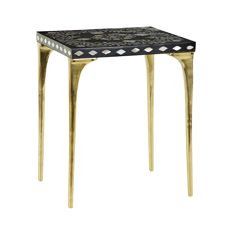 20" Gold Eclectic Aluminum Accent Table