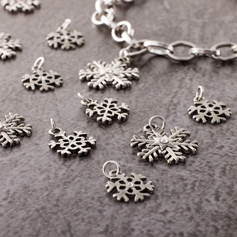 Silver Snowflake Charm Set by Bead Landing™