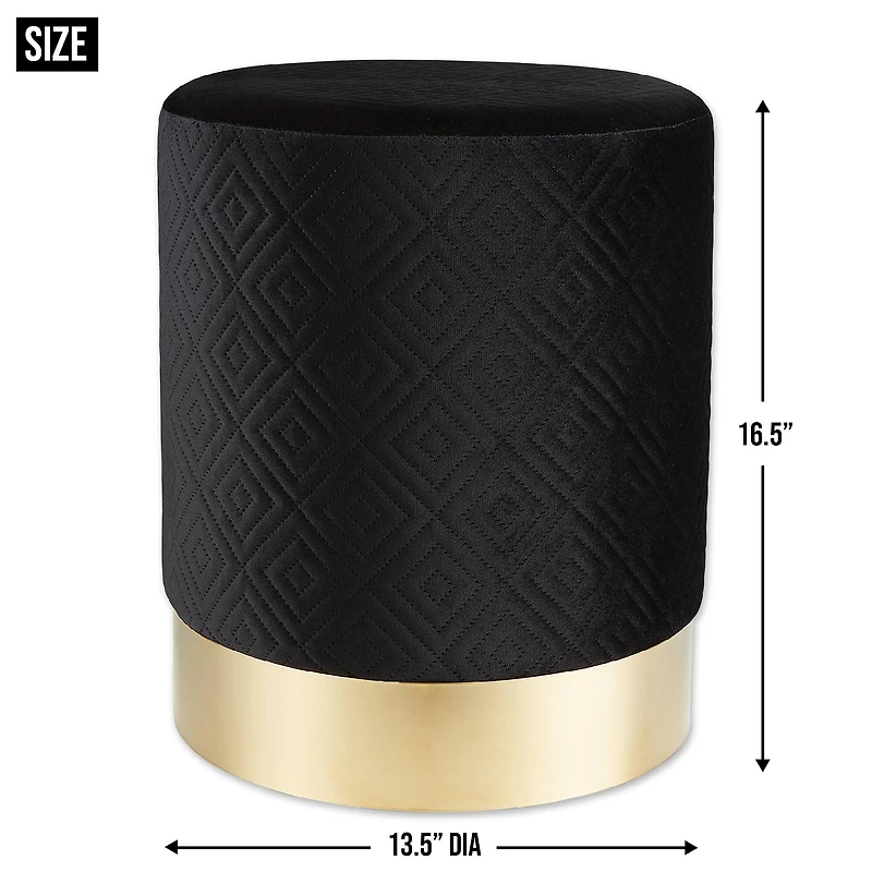 16.5" Black Velvet Stool