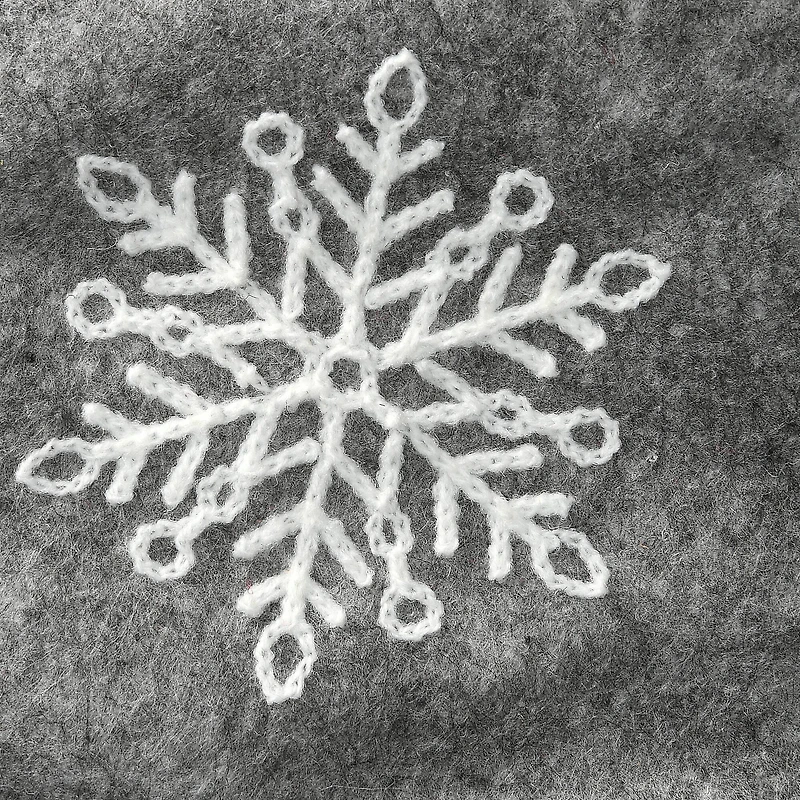 18" Gray Christmas Stocking With Snowflakes