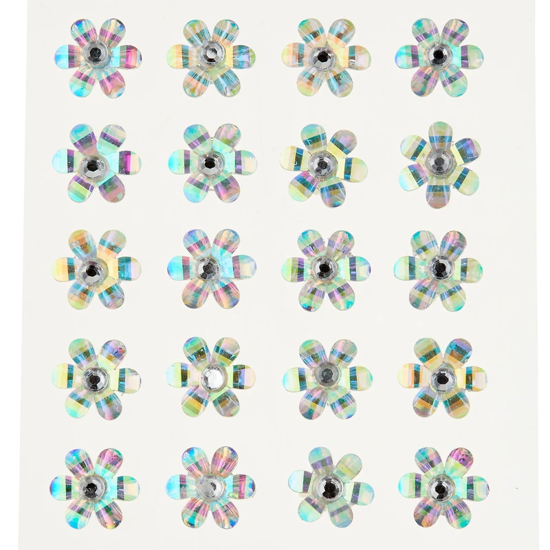 Clear Iridescent Bling Flower Stickers By Recollections™