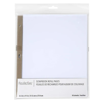 11" x 8.5" White Scrapbook Refill Pages by Recollections™