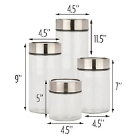 Honey Can Do Kitchen Glass Jar Set with Fresh Date Dials, 4ct.